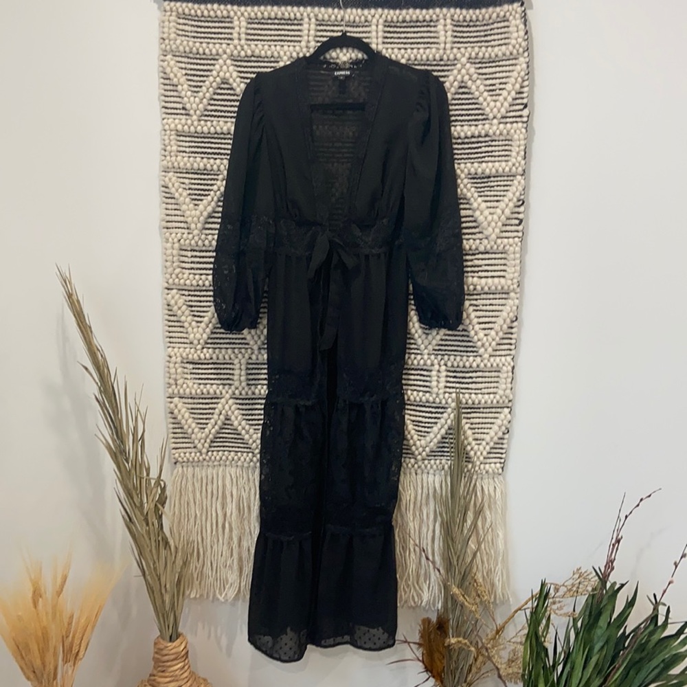 Black lace duster